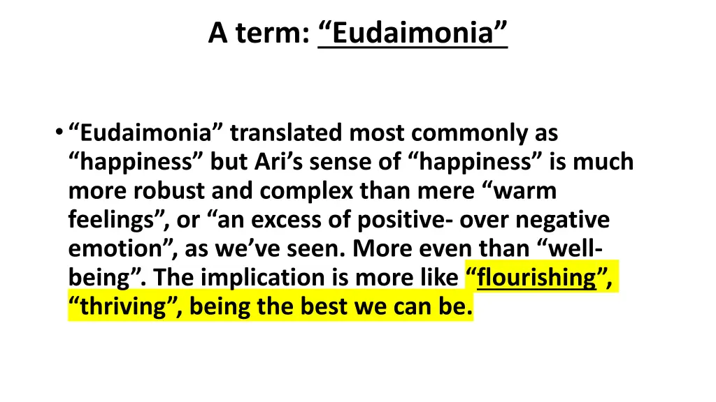 a term eudaimonia
