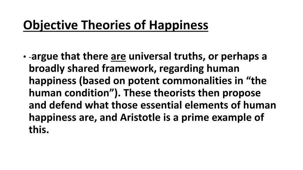 objective theories of happiness