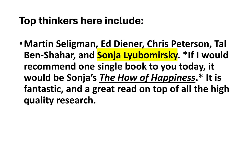 top thinkers here include