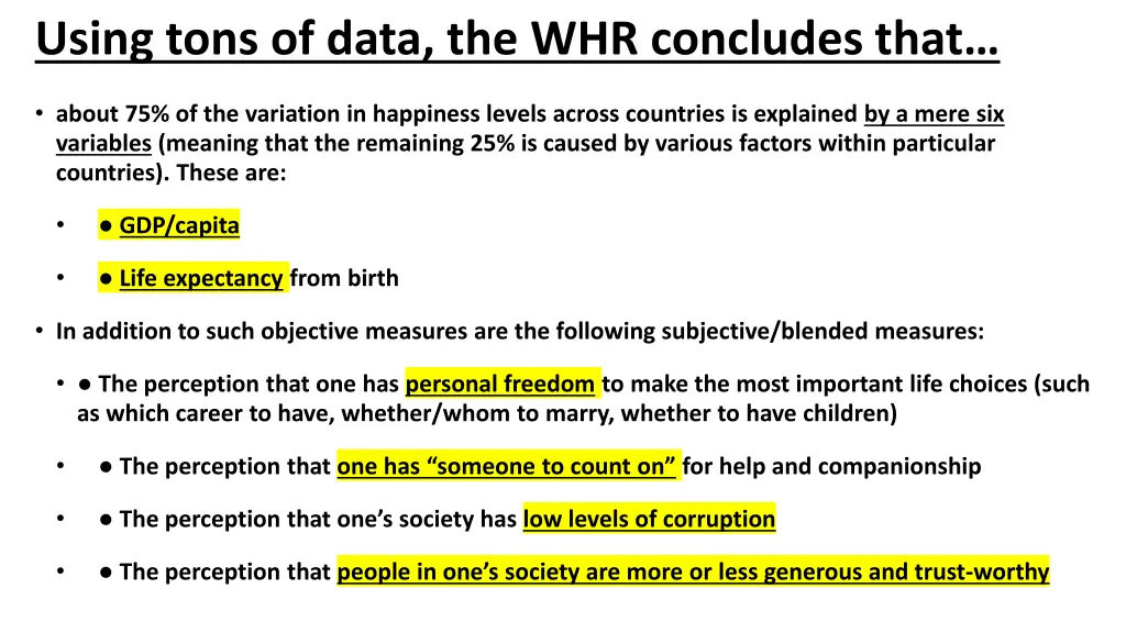 using tons of data the whr concludes that
