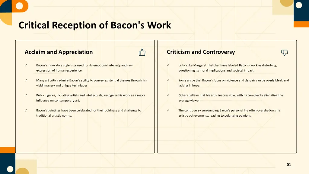 critical reception of bacon s work
