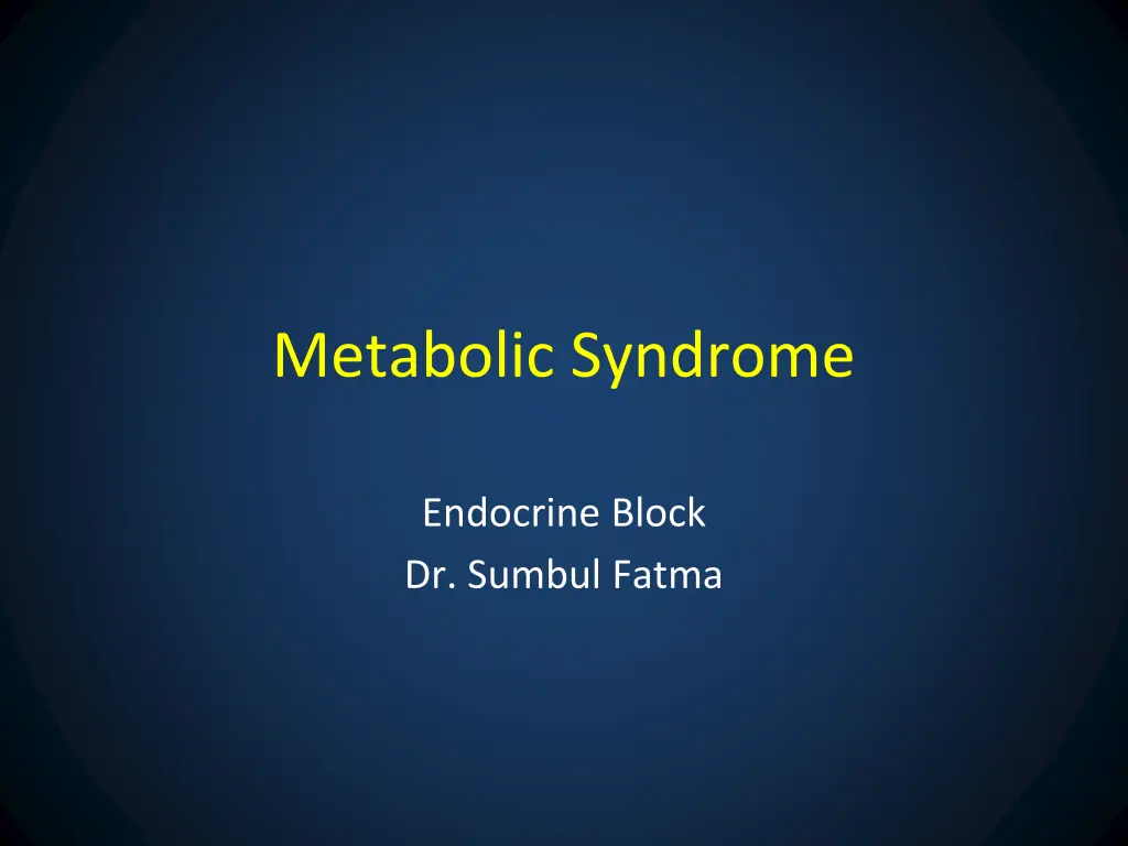 metabolic syndrome