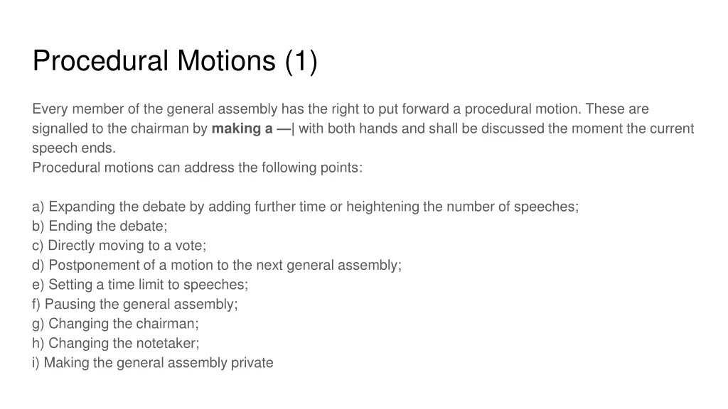 procedural motions 1