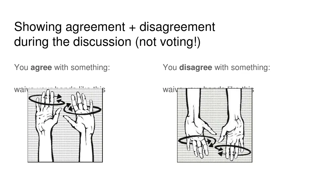 showing agreement disagreement during