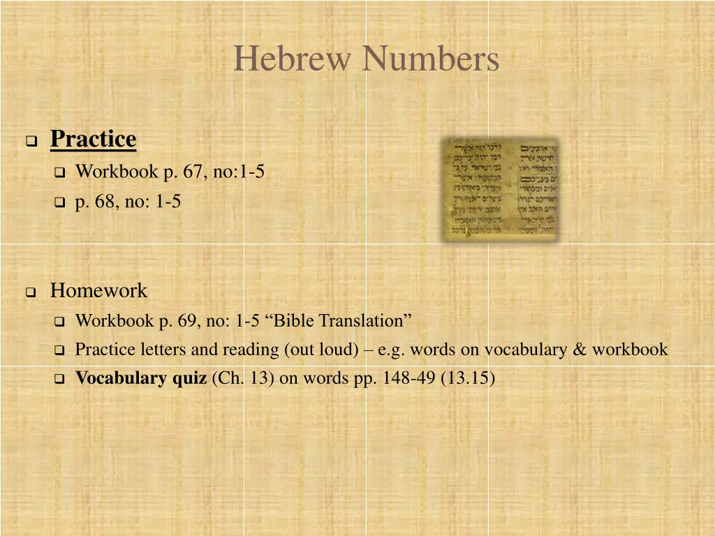 hebrew numbers