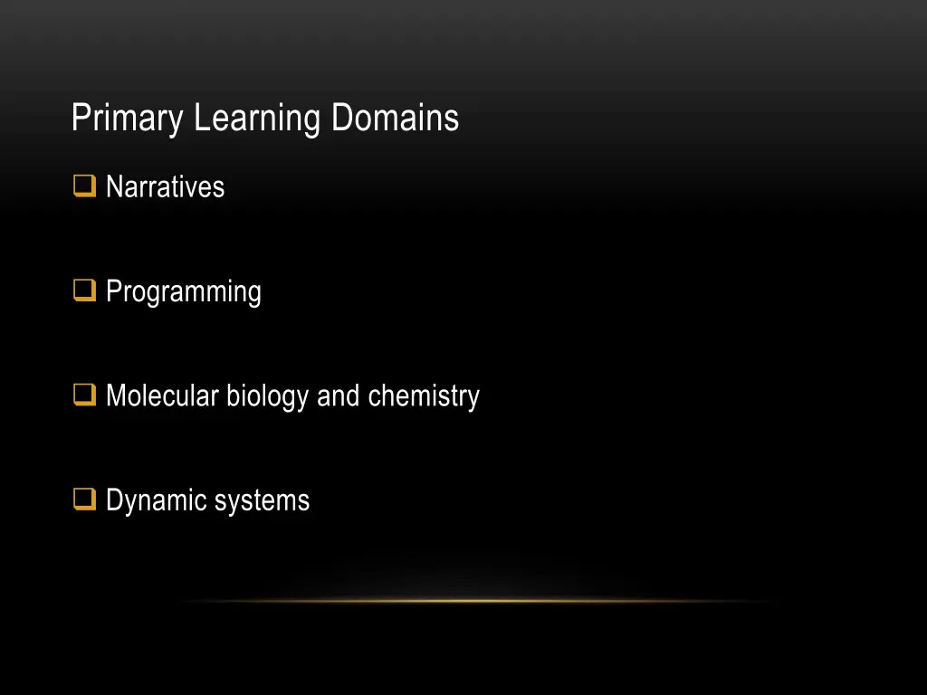 primary learning domains