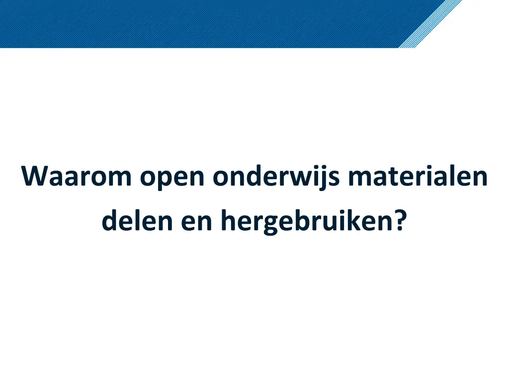 waarom open onderwijs materialen delen