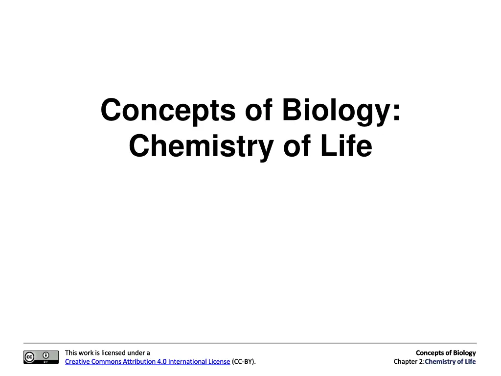 concepts of biology chemistry of life