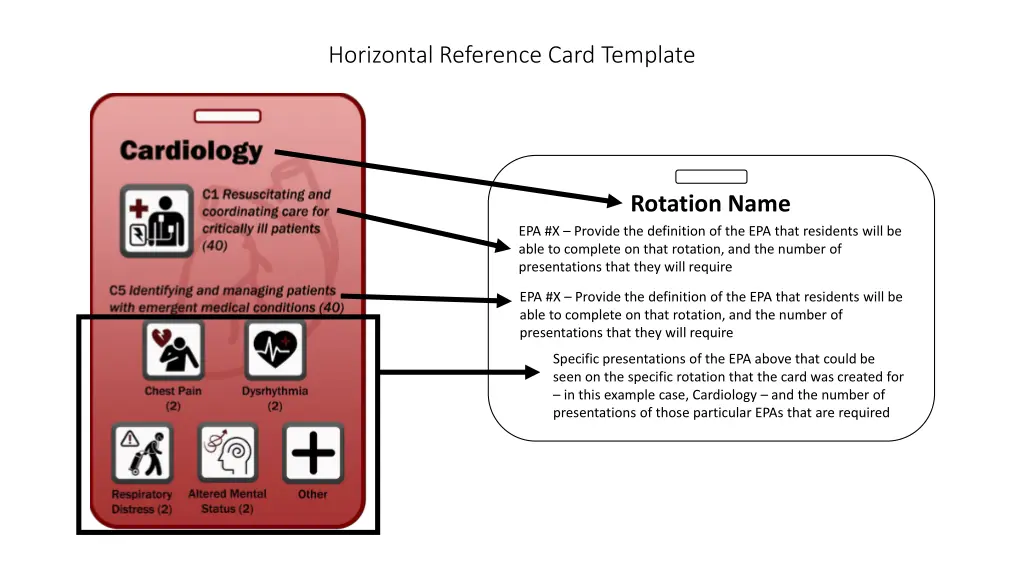 horizontal reference card template
