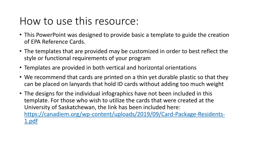 how to use this resource