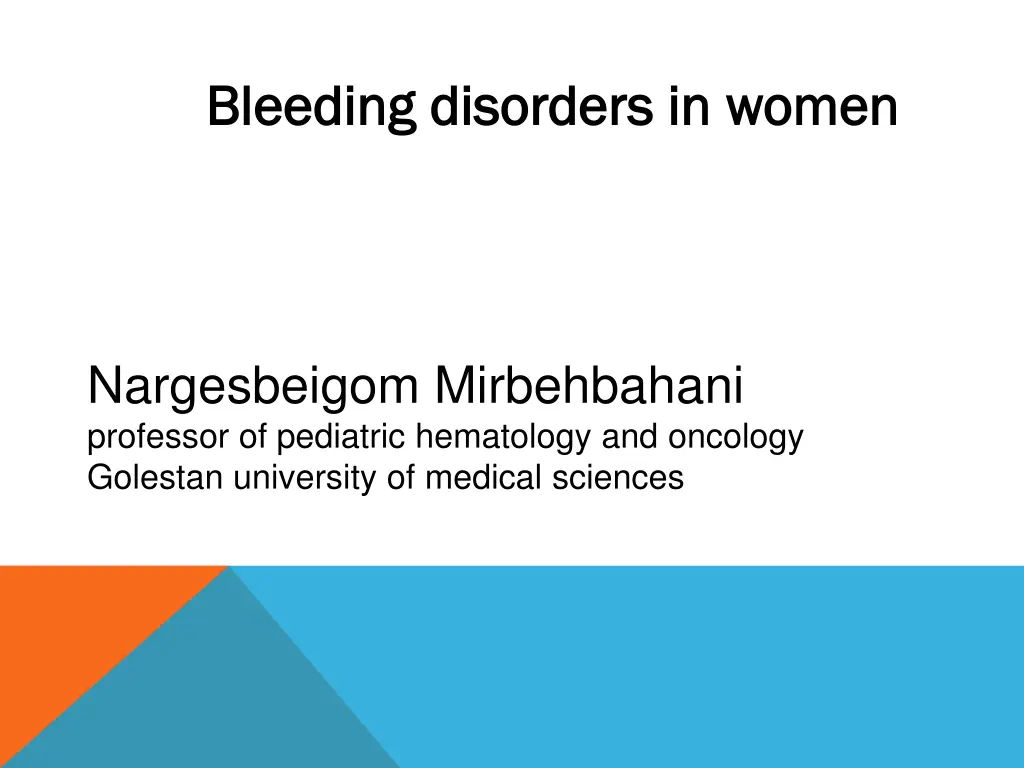 bleeding disorders in women bleeding disorders