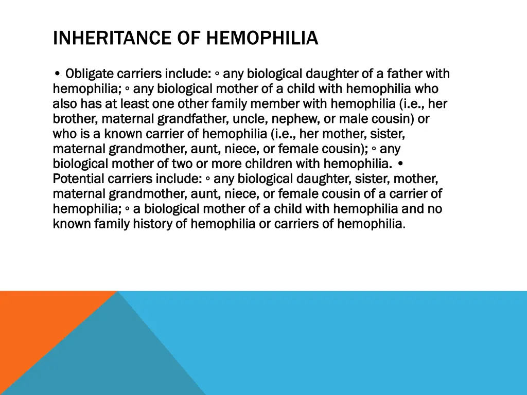inheritance of hemophilia