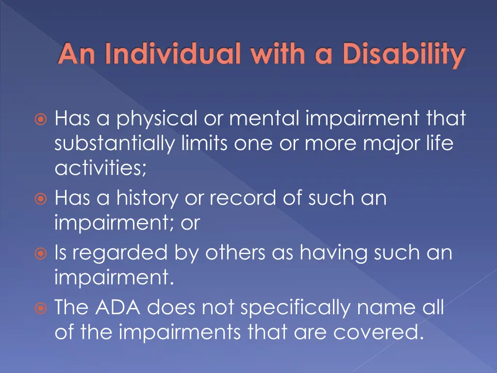 an individual with a disability