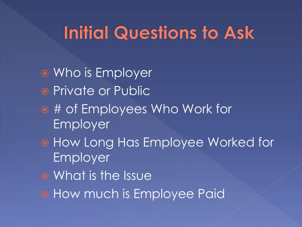 initial questions to ask