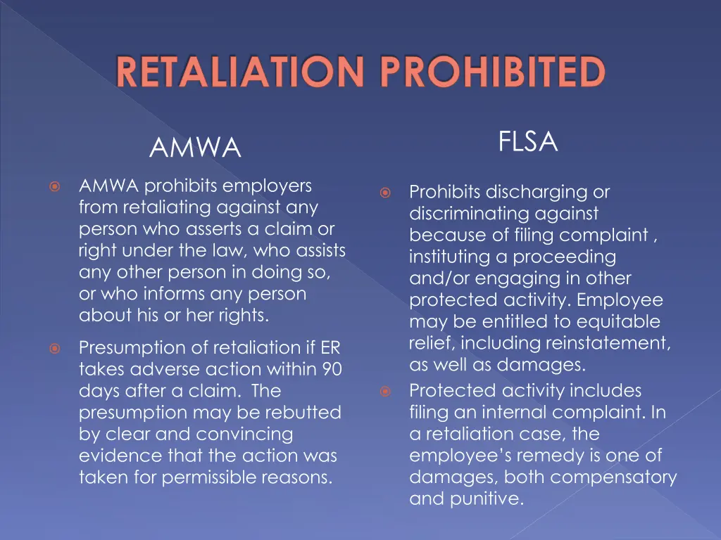 retaliation prohibited