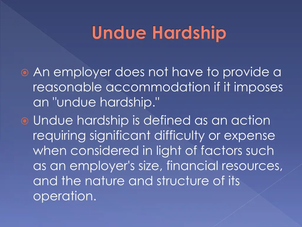 undue hardship