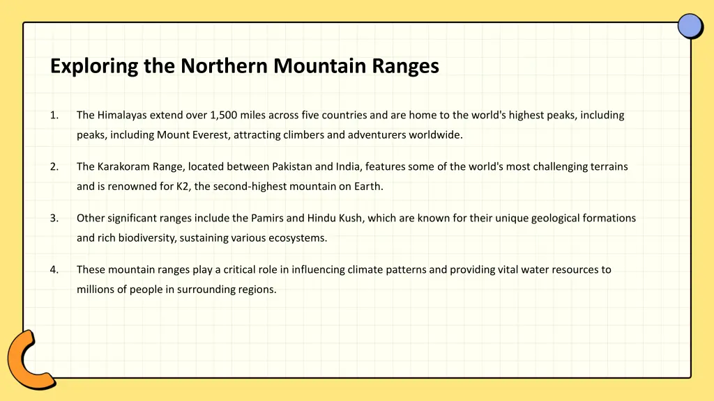 exploring the northern mountain ranges