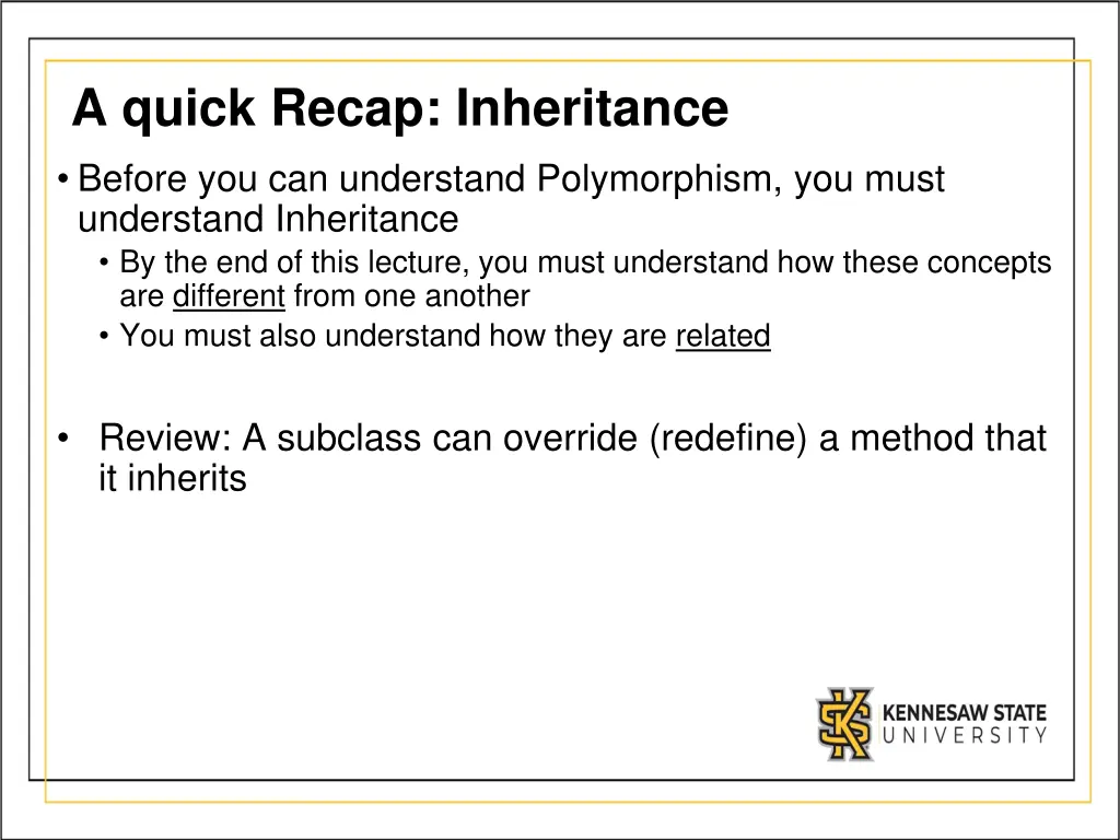 a quick recap inheritance before