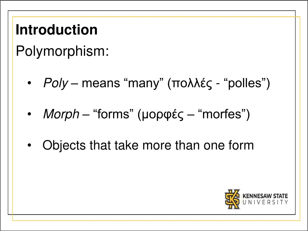 introduction polymorphism