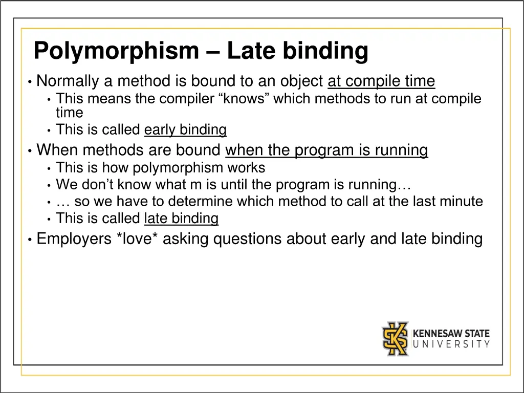 polymorphism late binding