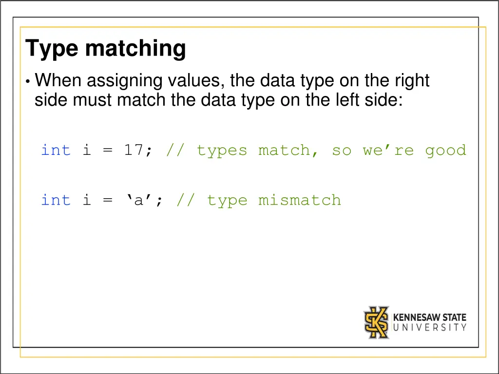 type matching