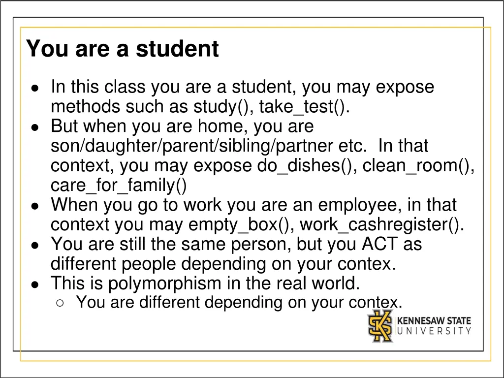 you are a student
