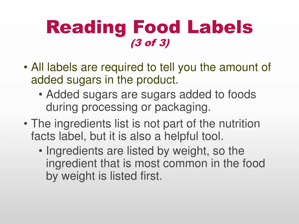 reading food labels 3 of 3