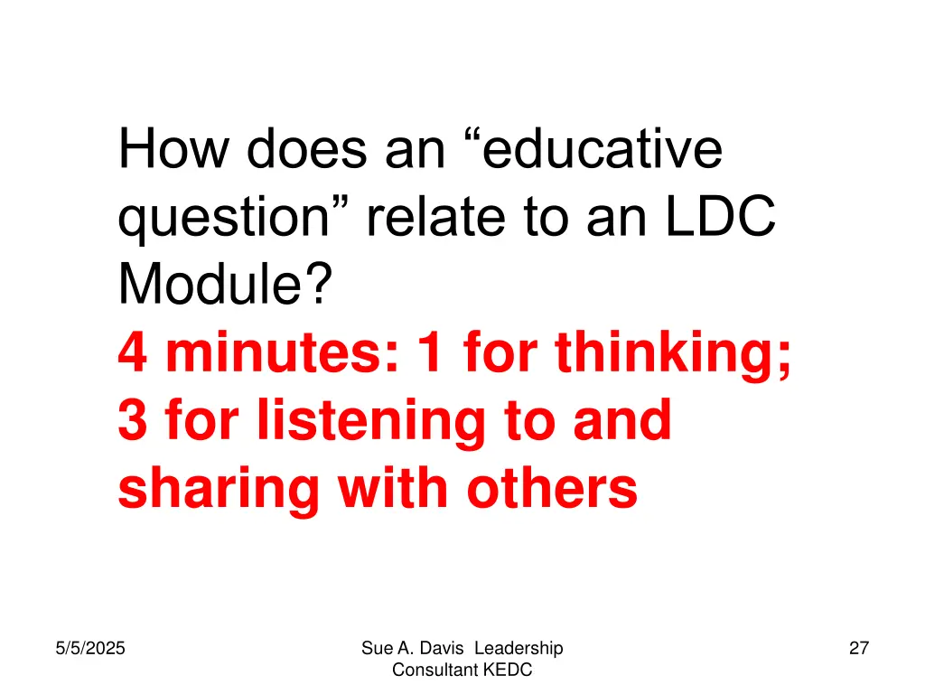 how does an educative question relate