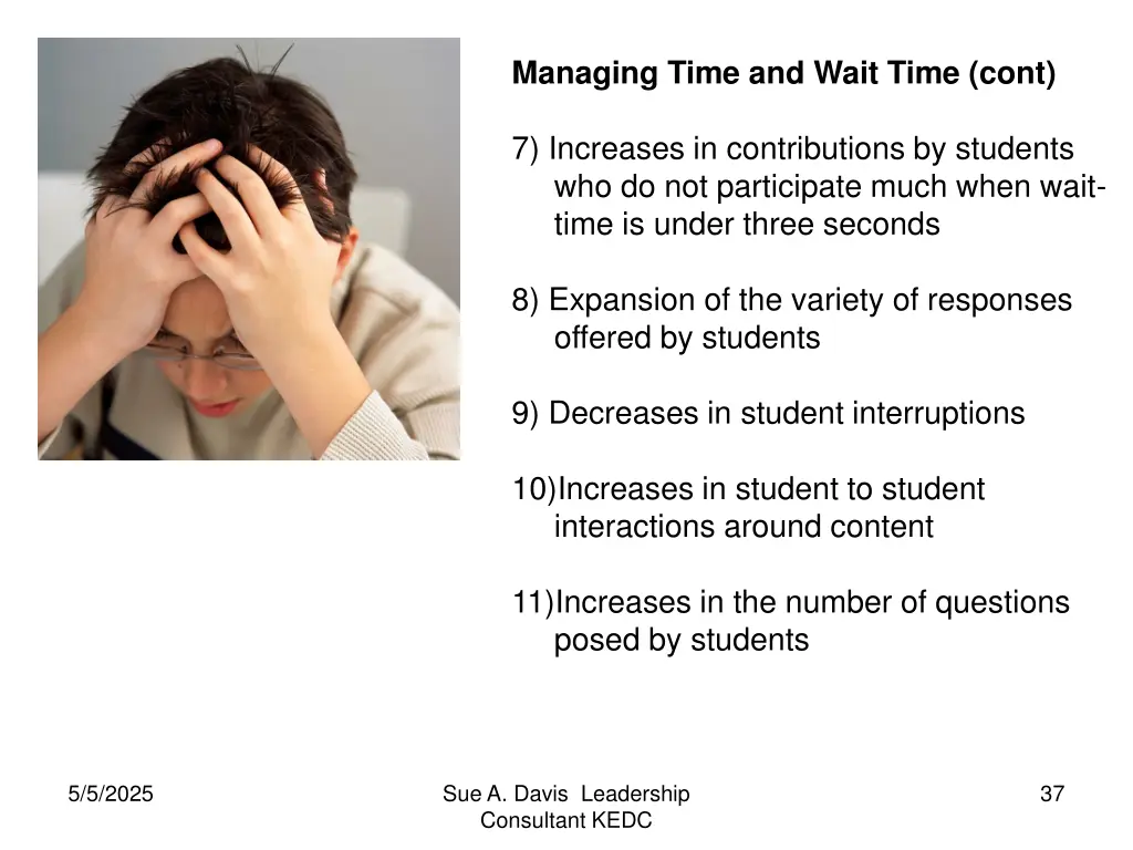 managing time and wait time cont