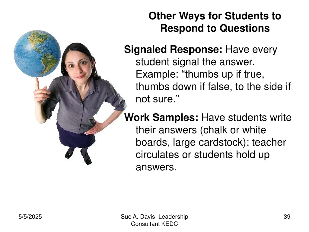 other ways for students to respond to questions