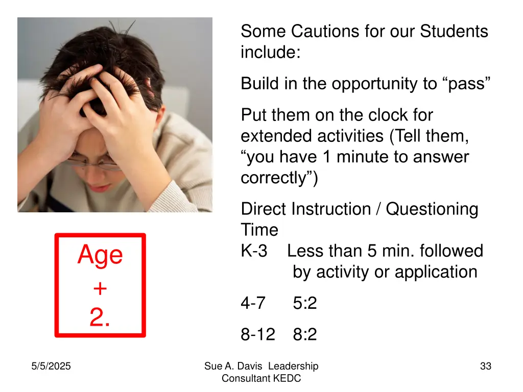 some cautions for our students include