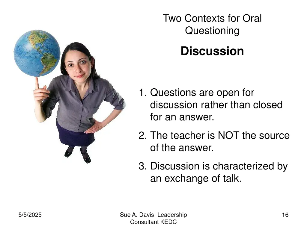 two contexts for oral questioning 1