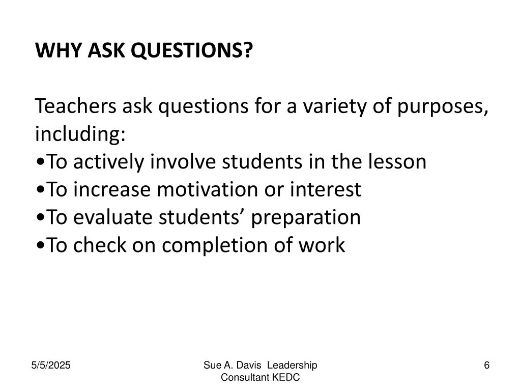 why ask questions