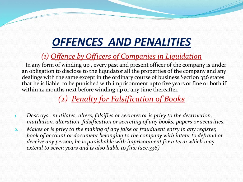 offences and penalities
