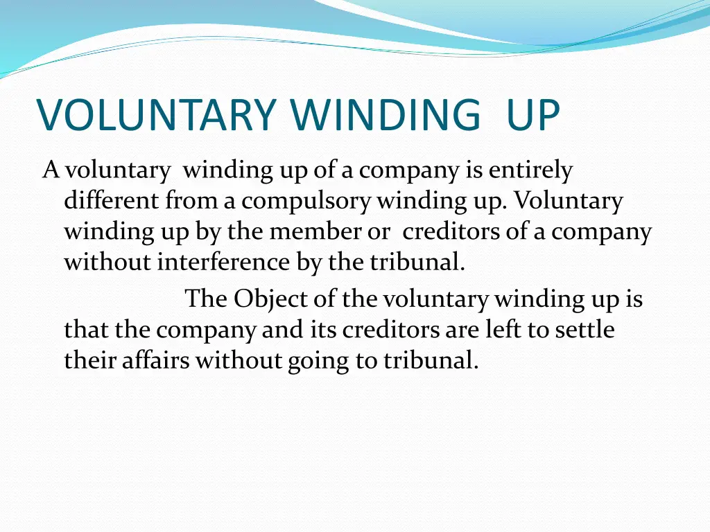voluntary winding up