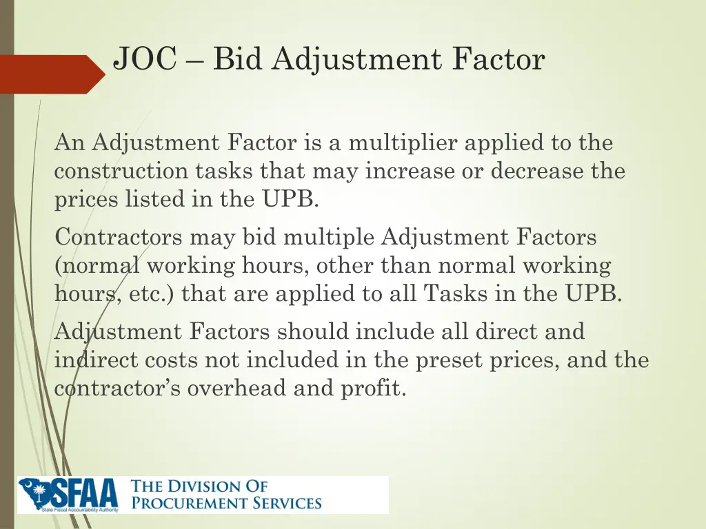 joc bid adjustment factor