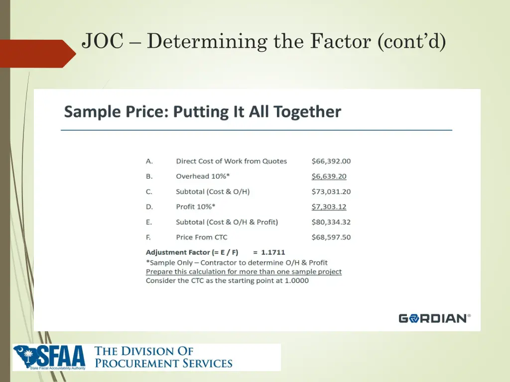 joc determining the factor cont d