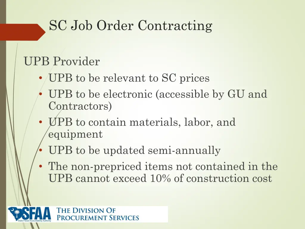 sc job order contracting