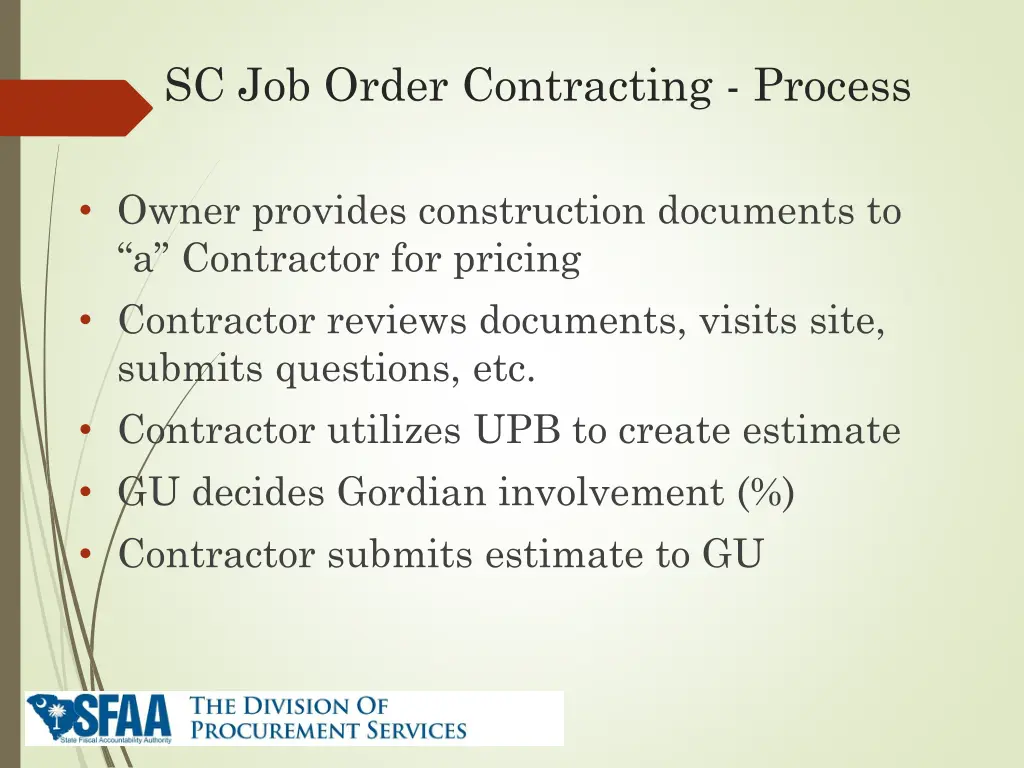 sc job order contracting process