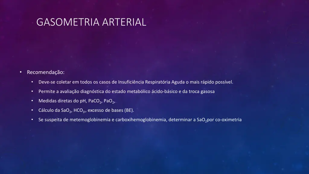 gasometria arterial