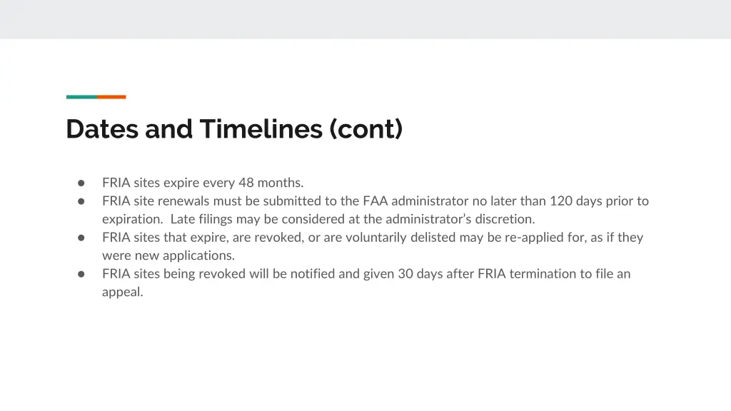 dates and timelines cont