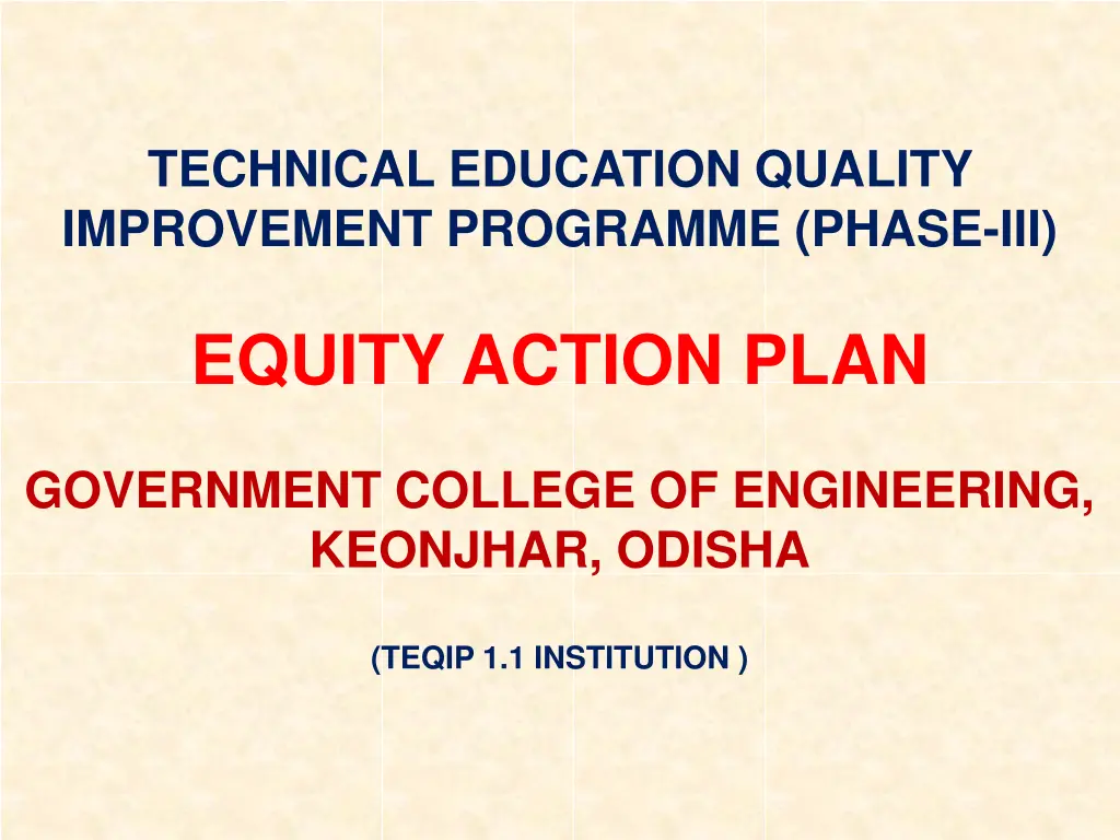 technical education quality improvement programme
