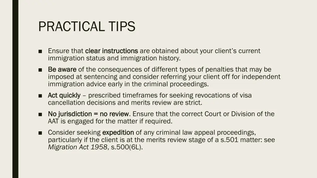 practical tips