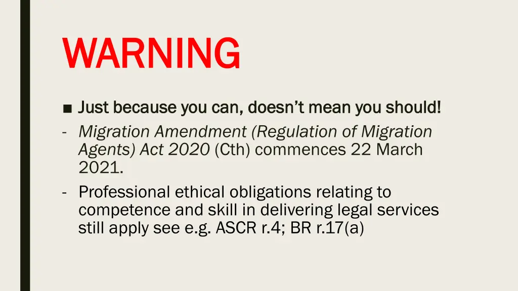 warning warning