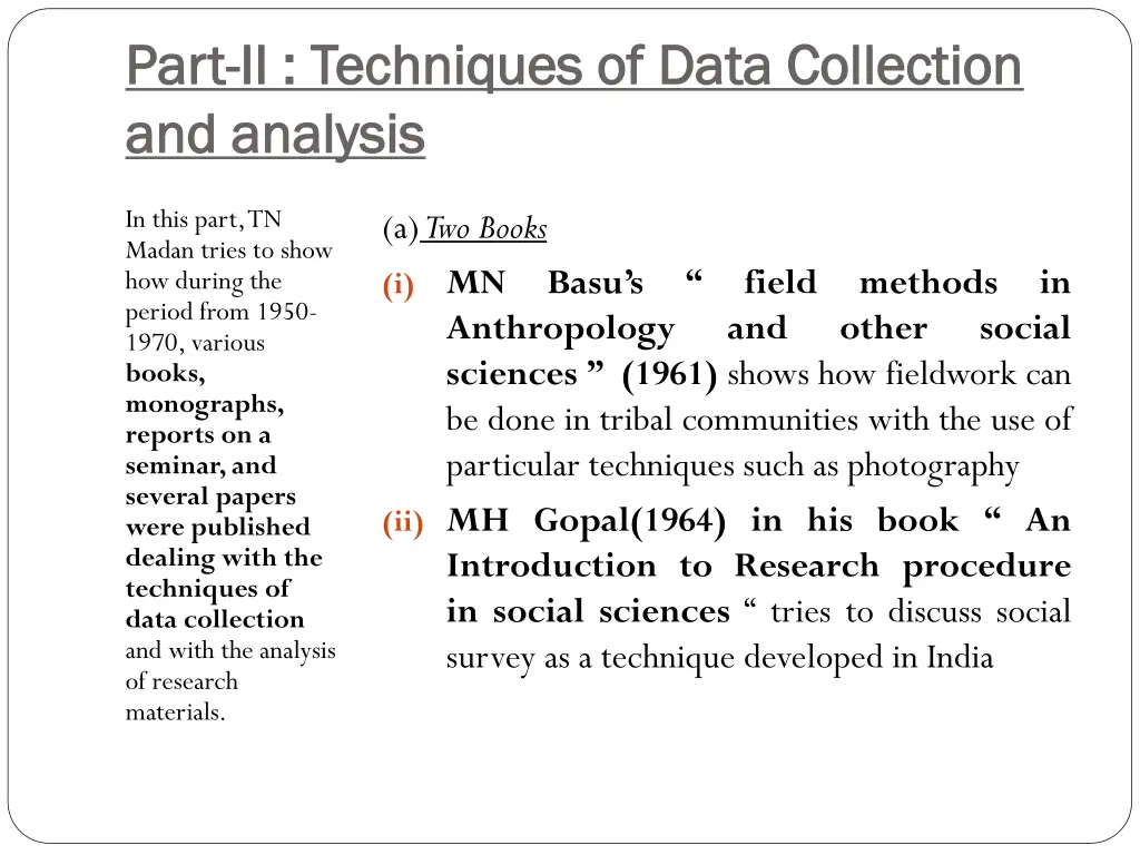 part part ii techniques of data collection