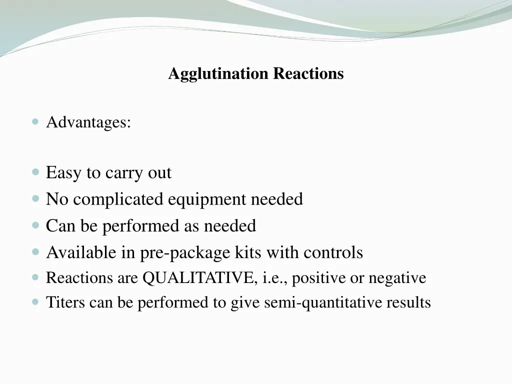 agglutination reactions