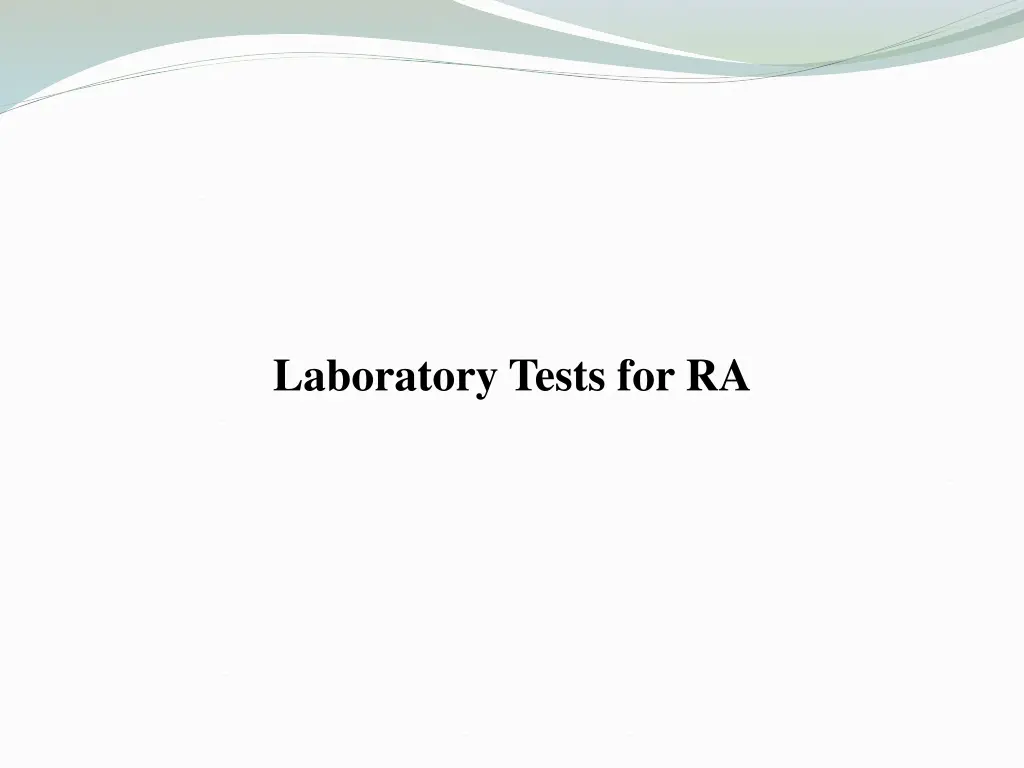 laboratory tests for ra