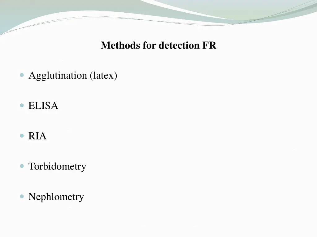 methods for detection fr
