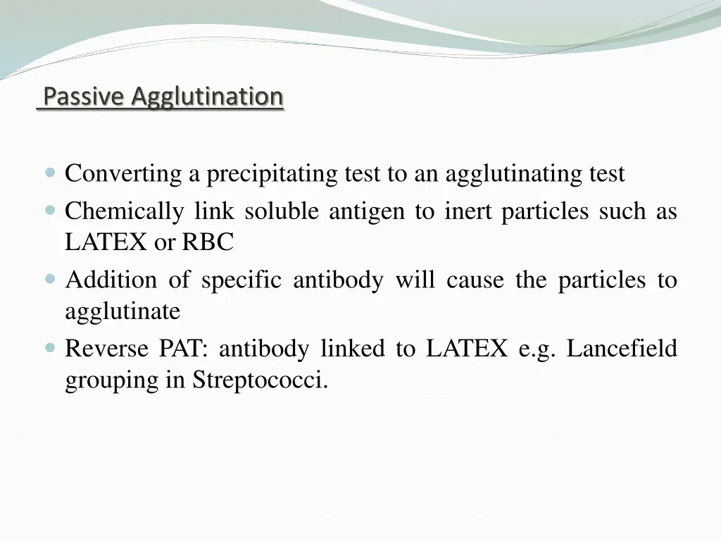 passive agglutination