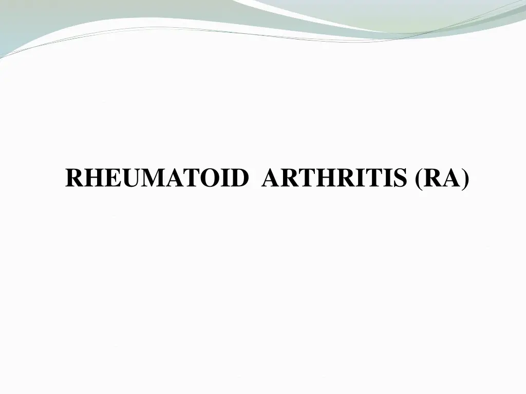 rheumatoid arthritis ra